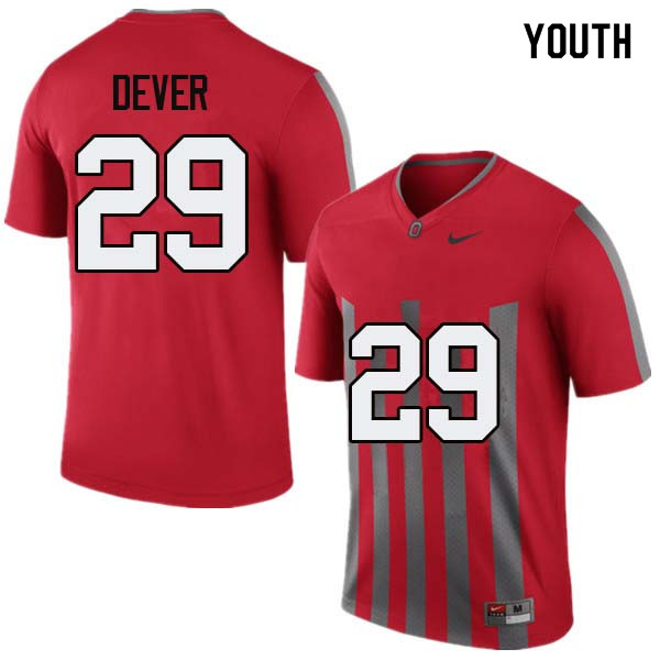 Ohio State Buckeyes Kevin Dever Youth #29 Throwback Authentic Stitched College Football Jersey